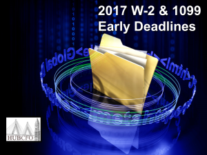 2017 W-2 & 1099 Early Deadlines